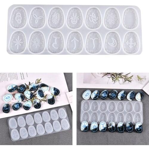 Rune Stones Resin Mold UV Epoxy Silicone Mold Silicone Casting Molds for DIY