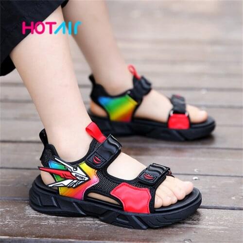 2020 Boys Sandals kids Shoes For Boy School Children Sports Sandals Summer Baotou Soft Bottom Slip Leather Kids Sandals