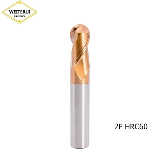 Ball Nose End Mills 2 Flute HRC60 1mm-12mm 2mm 3mm 4mm 5mm 6mm 8mm 10mm Carbide Endmills Cnc Cutter Cutting Tool Milling Cutter