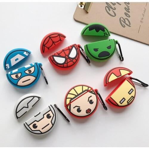 Marvel The Avengers Series Cartoon Bluetooth Earphone Silicone Shell Suitable for AirPods Pro Anime Figures Protective Case