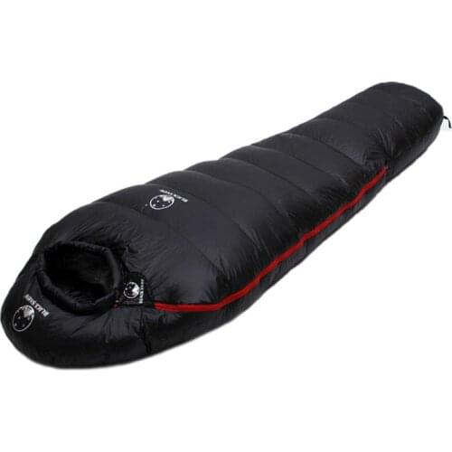 Extended Length 225cm Mummy Style White Goose Down Sleeping Bag With Longer Suitable For Very Tall People Height 200cm