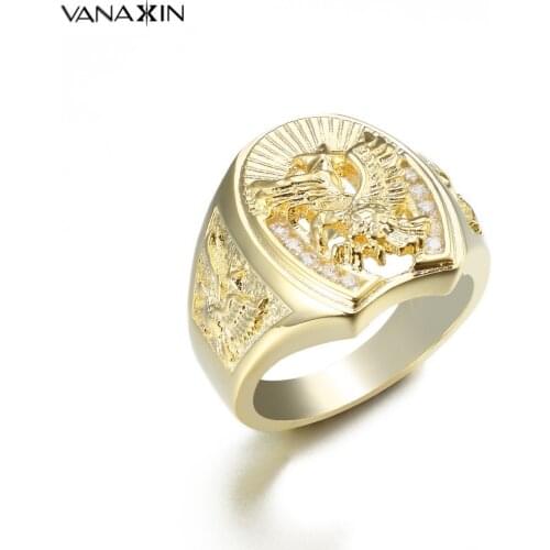 Eagle Exquisite Ring For Men Women Punk Shiny CZ Jewelry Brass Metal Fashion Jewellery Party Hip Hop Gift Free Box Pack