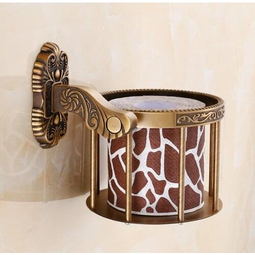 Bathroom Paper Basket Bath Shower Gel Holder Shelf Toilet Paper Holder Lavatory Tissue Boxes Antique Carved Bath Hardware