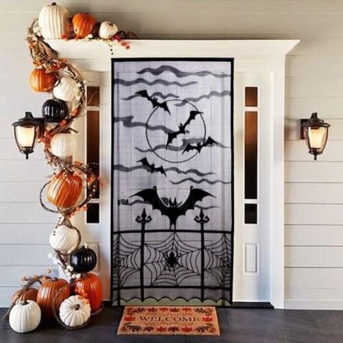 Halloween party decoration Black Lace Spider Web Table Door Window Cloth Curtains Halloween Decor