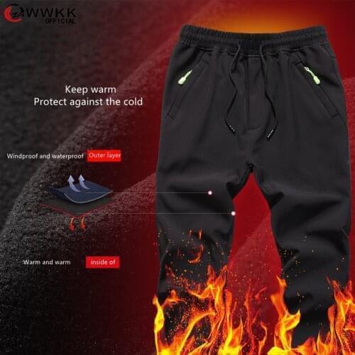 WWKK 2021 Winter Men heated Windproof Trousers Fish Camp Trekking Hiking Climb Ski Oversized Waterproof Outdoor Pants