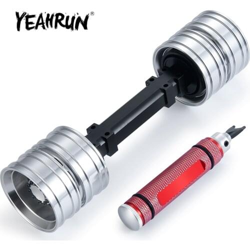 YEAHRUN Metal Non-powered Rear Axle with 2Pcs Wheel Rims for 1/14 Tamiya RC Trailer Tractor Truck Model Upgrade Accessories Part