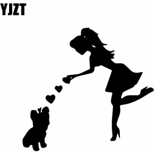 YJZT 13.3X12.5CM Crazy Yorkie Mama Car Sticker Yorkie Mom With Dog Vinyl Car Window Decal Black/Silver C24-1612