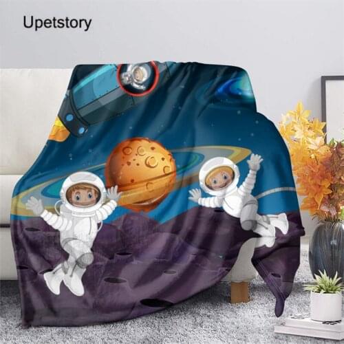 Upetstory Winter Fleece Throw Blankets Astronaut 3D Printed Kids Warm/Soft Plush Blanket Child Large Travel Blankets/Bedspread