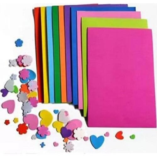 10pcs/lot DIY Lowest Price 10 color A4 Thick Multicolor Sponge Foam Paper Fold scrapbooking Paper Craft Decor