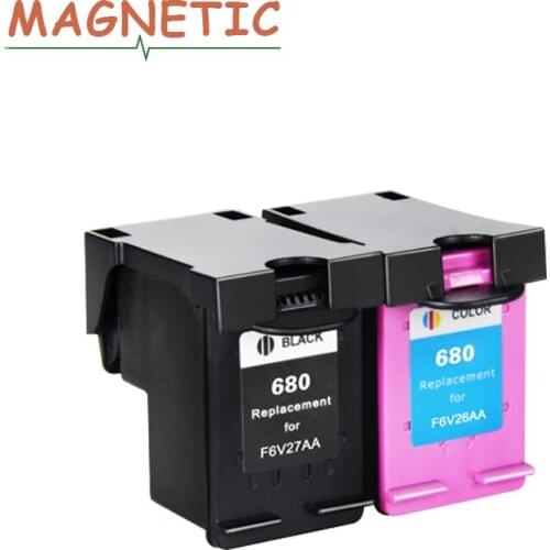 2pcs Magnetic Compatible Ink Cartridges For HP680 For HP 680 Deskjet 3835 2135 3635 2136 2138 3636 4535 4536 4538 4675 Printer