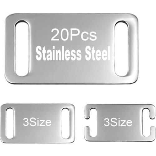 20Pcs Stainless Steel Square Pet Tag Custom Dog Tag Name Engraved Dog Collar Nameplate Personalized Pet Dog ID Tags For Dogs