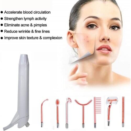 7pcs/set High Frequency Facial Machine Rejuvenate Electrotherapy Comb Skin Tightening Wrinkles Remover Acne Beauty Instrument