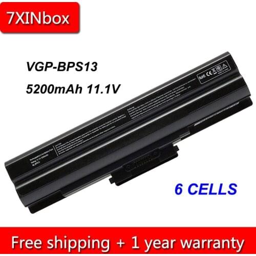 7XINbox 6cell 5200mAh 11.1V VGP-BPS13 VGP-BPL13 VGP-BPS13S Laptop Battery For Sony Vaio VGN-AW VGP-BPL21 VGP-BPS21/S VGP-BPS21A