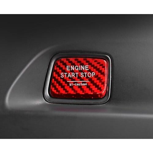 Car carbon fiber ignition switch one-button start decoration sticker For 16-20 Chevrolet Camaro interior decoration Accessories