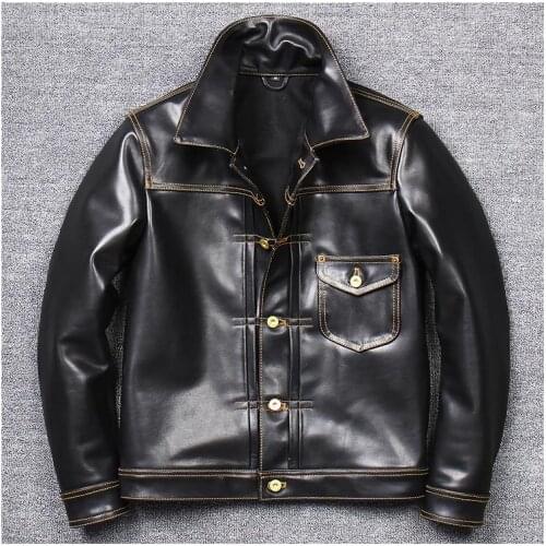 Free shipping,Brand mens horsehide coat,man genuine Leather jacket.japan casual style tanning jacket,slim clothes.wholesales