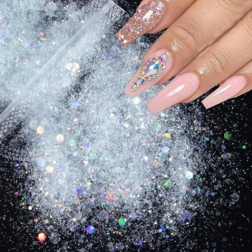 1 Bag Nail Glitter Mix Sequins Summer Color Chunky Glitter Gradient Clear Flakes for Nail Art Decorations Makeup Face Design