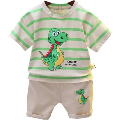 Summer Children Cotton Baby Boys Clothes Leisure Stripe T Shirts Shorts 2Pcs/sets Infant Outfit Kids Fashion Toddler Tracksuits