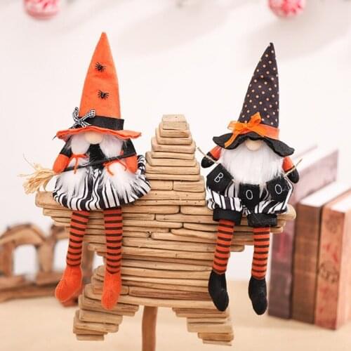 Halloween Gnome Plush Decoration Faceless Doll Handmade Elf Figurines Ornaments For Holiday Home Decoration