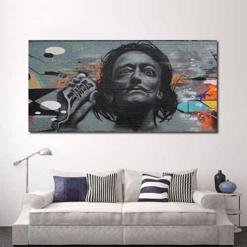 JQHYART Wall Pictures For Modern Living Room Graffiti Salvador Dali Painting No Frame Wall Art Canvas Home Decor