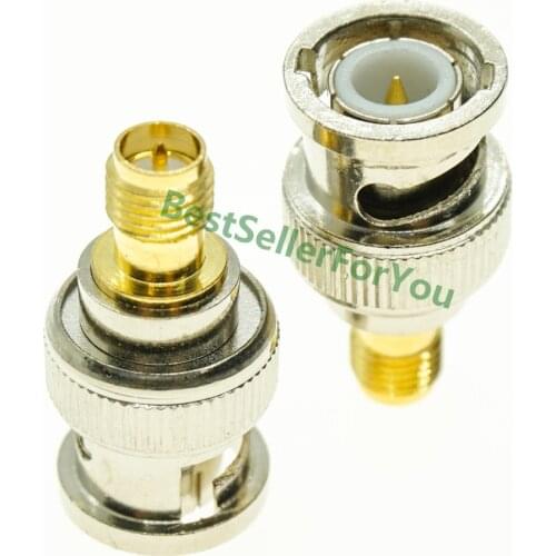 RP SMA Female to BNC Male Jack Connector RF Coaxial Coax Adapter Straight Audio RF Connector for HAM Baofeng WiFi Radio Antenna