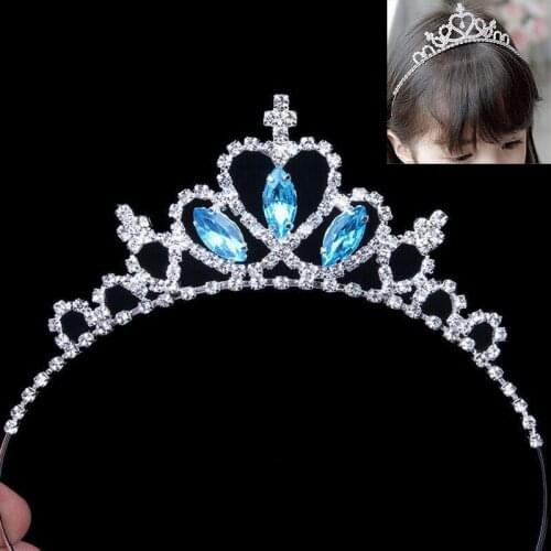 Crystal Rhinestones Crown Headband Tiara Princess Child Wedding Prom Kids Girls