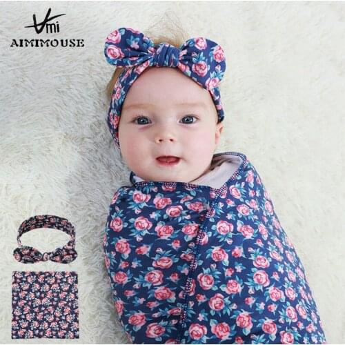Multifunction Baby Swaddles Cloth Muslin Baby Newborn Blankets Infant Wrap Sleepsack Stroller Cover Girls Swaddles with Headband