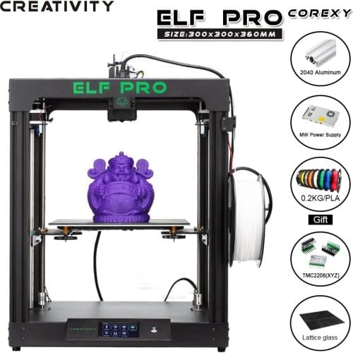 Creativity Latest FDM Corexy 3d Printer Kit ELFPRO Large Area Print Size TMC2208 driver support BLTOUCH hot bed leveling