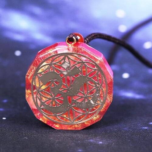 Orgonite Energy Om Pendant Pink crystal The Soul Bring Lucky Reiki Stone Pendant Necklace Glamour Jewelry For Woman