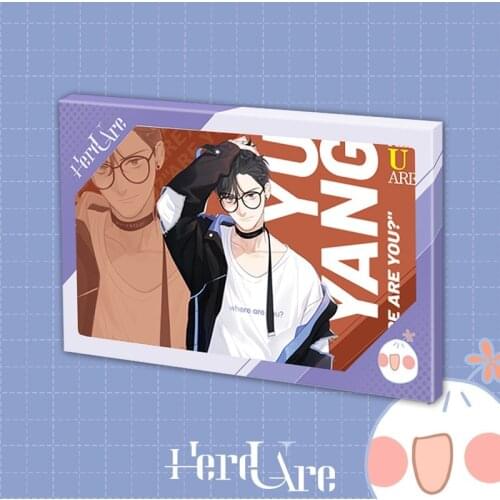 6 Sheets/Set Here U Are PVC Transparent Postcard Li Huan, Yu Yang Cartoon Characters Greeting Cards Message Gift Card