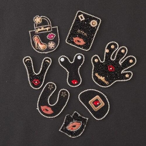 10pcs Handmade Rhinestone Patches For Clothes Sew On Sequins Patch Iron Shoes Bags Apparel Diy Decoration Patches Parche Ropa