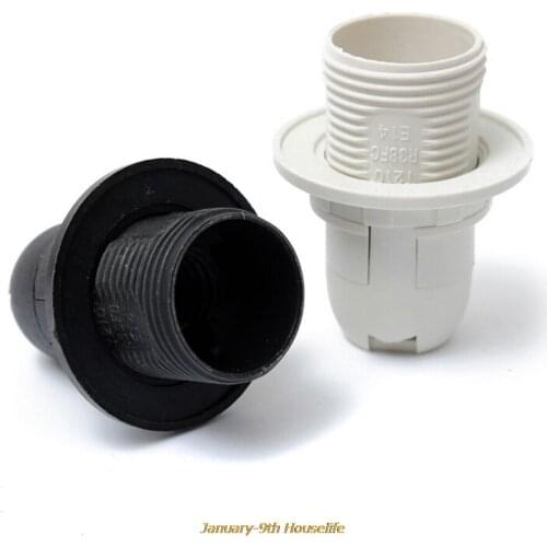 E14 Lamp Bulb Holder Edison Screw Cap Socket White/Black Pendant Ceiling Light