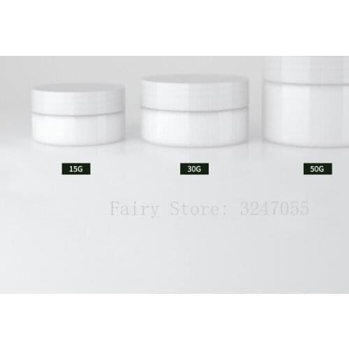 10/20/30pcs/lot 15g30g50g Empty White PP Cream Jar, DIY Travel Cosmetics Refillable Case,Portable Cream Container Shell Package