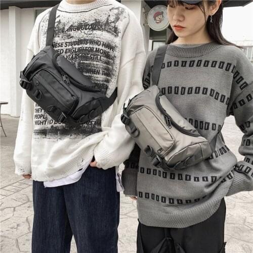 Multi-Function Waist Pack Sports Travel Phone Pouch 2021 New Men Crossbody Bag Chest Bags Nylon Solid Color Hip Belt Pack