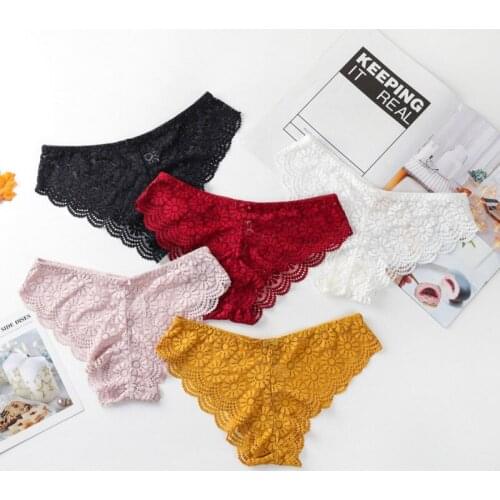 Sexy Bow Lace Panties Women Fashion Cozy Lingerie Tempting Briefs High Quality Womens Underpant Low Waist Intimates Underwear