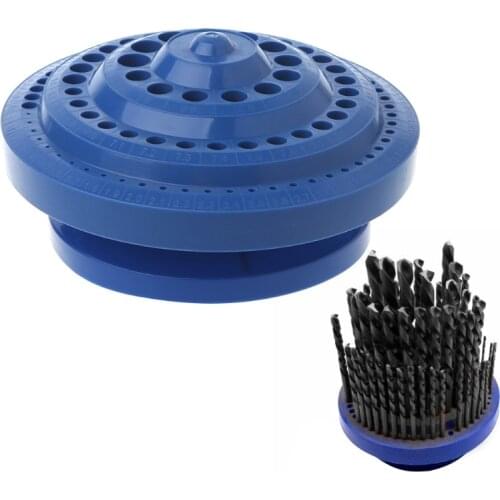 Drill Bit Storage Case Stand Round Shape Hard Plastic Organizer 100Pcs Hole Tool 964E