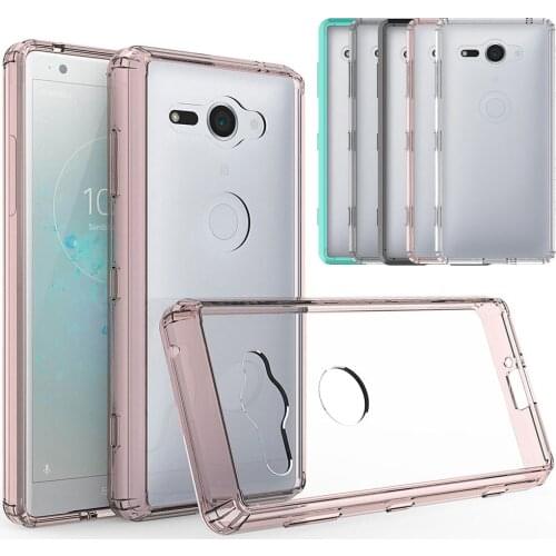 Ultra Thin Clear Case TPU Frame & Hard PC Back Anti Scratch Shockproof Transparent Cover For Sony Xperia XZ2 Compact H8314 H8324