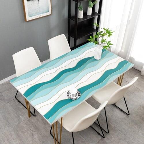 Waterproof oilproof easy to clean pvc table cloth rectangle Plastic coffee table mat customize dining table protector placemat