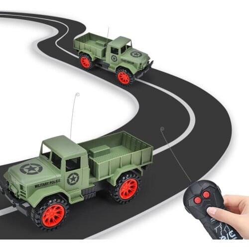 1/24 RC Electric Truck Remote Control Car Military Pickup Truck Toy Car Model Wheel Transport Vehicle Toys for Boys Child