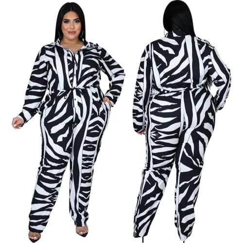 Striped Printing Jumpsuits Plus Size XL-5XL Autumn 2021 Turn-down Collar Single-breasted High Waist Lace-up Casual Rompers