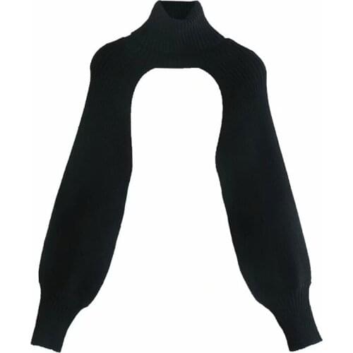 ZA Women Turtleneck Sexy Short Sweater 2020 Fashion Black White Ladies Long Sleeve Chic Female Streetwear