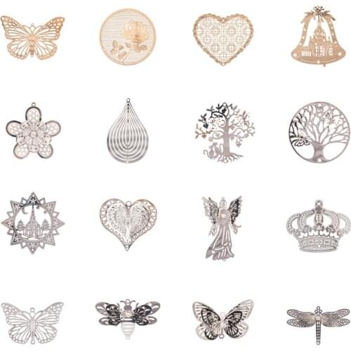 10pcs/lot Metal Pendant 2019 New Arrive Fashion DIY Accessories Romantic Window Hanging Handmade Part