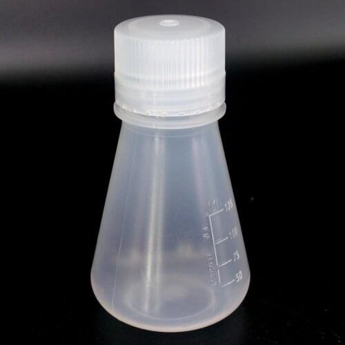 125ML Material PP Conical Erlenmeyer Flask With Cap Lab Teaching Experiment Height 120mm