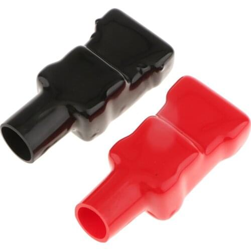 2PCS Car Battery Negative Positive Terminal Covers Cap Boot Insulating Protector Automotive Replacement Batteries Accessories