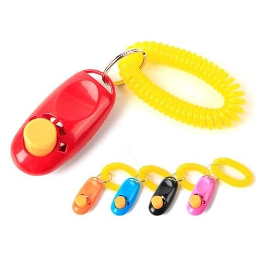 5 Color Adjustable Sound Dog Clicker with Key Chain Pet Puppy Training Toys Clicker Obedience Cat Training Trainer Pet Suppl