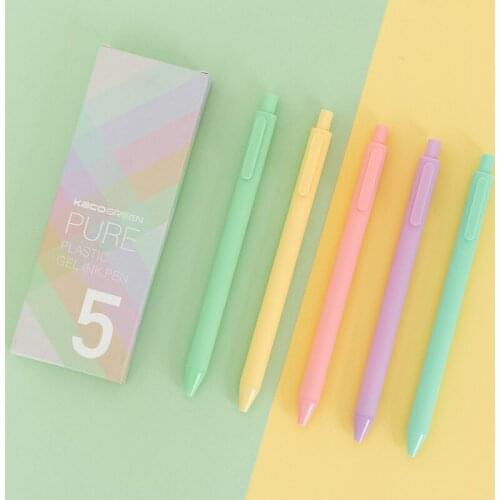 5Pcs Macaron Gel Pen Set Creative Black Ink 0.5mm Bullet Writing Handle for Student Kawaii Office Stationery School Supplies