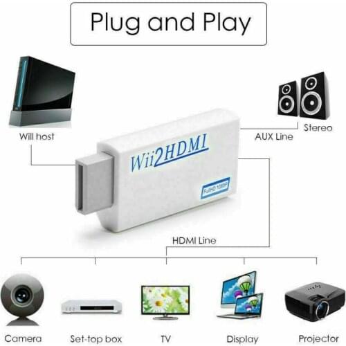 Wii To HDMI-compatible Converter Adapter Wii2 Converter 3.5mm Audio For PC HDTV Monitor Display Support NTCS 480i 480p PAL576i