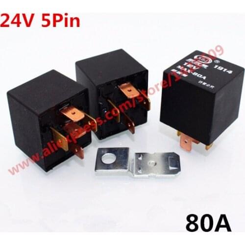 10 Pcs DC 24V 80A 5 Pin JD1914 Automobile Relay With Iron Bracket Air Conditioning Fan Distance Light Horn Relay