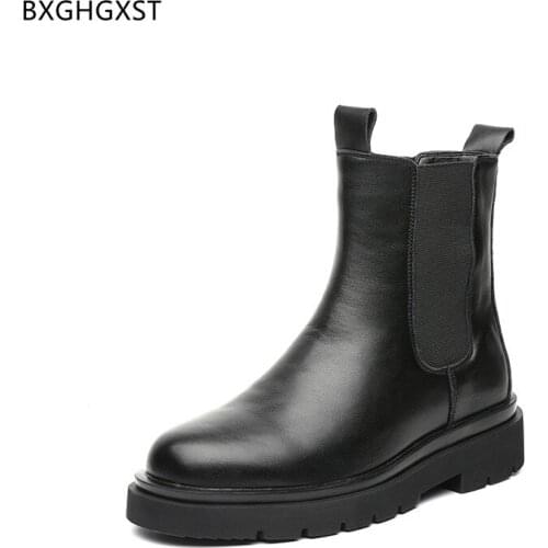 Black Chelsea Boots Men Barefoot Shoes Ankle Boots for Men Male Fashion Men Casual Shoes Leather Boots for Man 2021 Chaussure