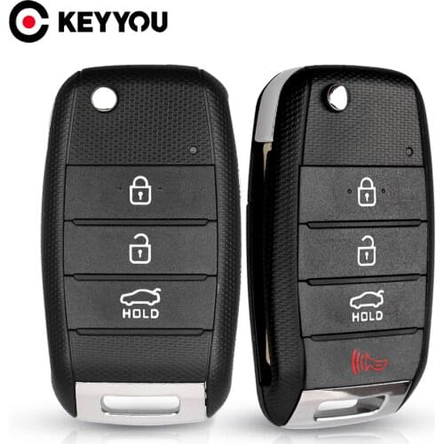 KEYYOU 3/4 Buttons Remote Flid Folding Key Shell Blank Case For KIA K2 K3 K5 Rio Sorento Carens Cerato Forte Car Key Fob Cover