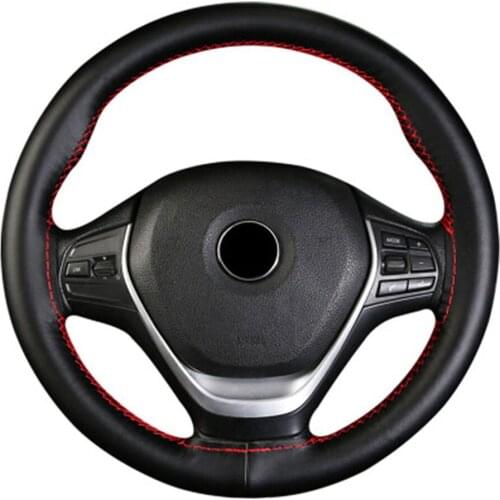 Car Steering Wheel Cover DIY Genuine leather needle and thread Comfortable and non-slip Suitable four seasons 38cm